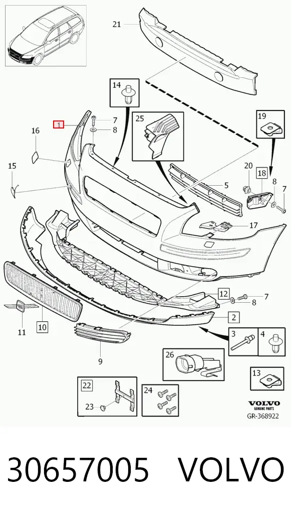 Paragolpes 30657005 Volvo