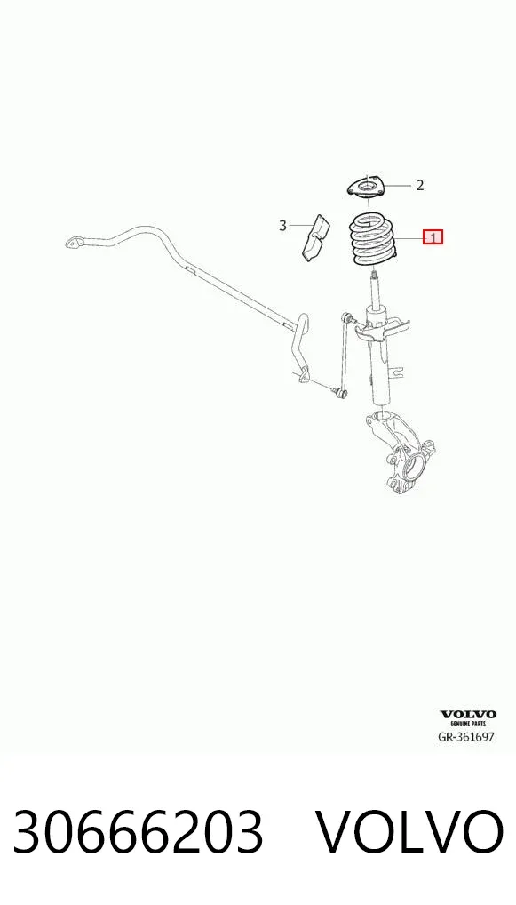 Muelle delantero 30666203 Volvo