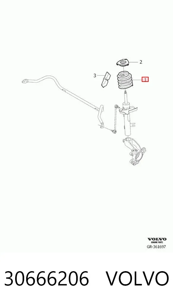 Muelle delantero 30666206 Volvo