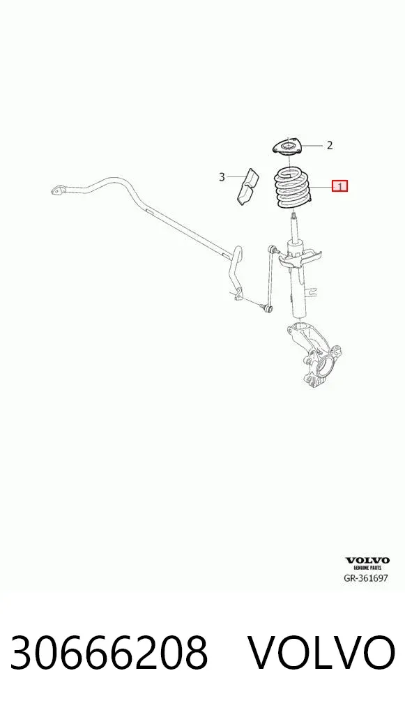 Muelle delantero 30666208 Volvo