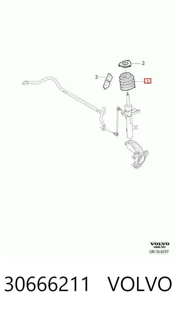 Muelle delantero 30666211 Volvo