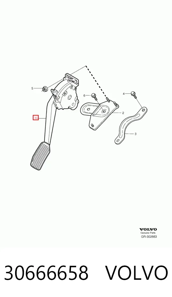 Pedal del acelerador 30666658 Volvo