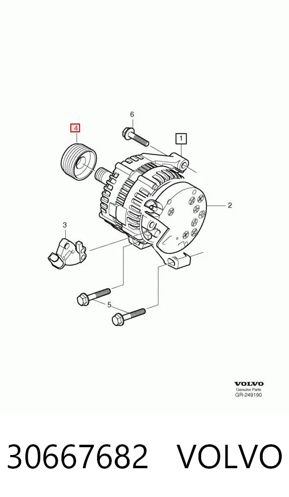 Polea alternador 30667682 Volvo