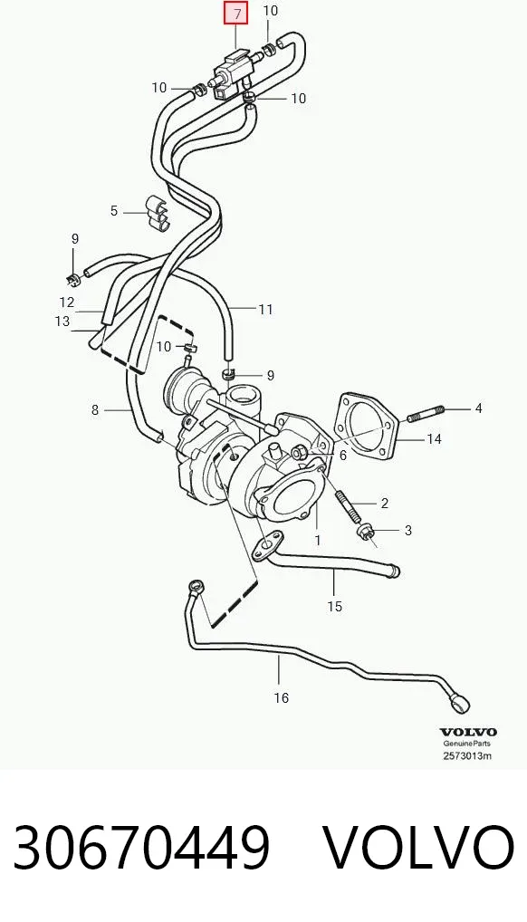 Válvula solenoide de control de presión de sobrealimentación 30670449 Volvo