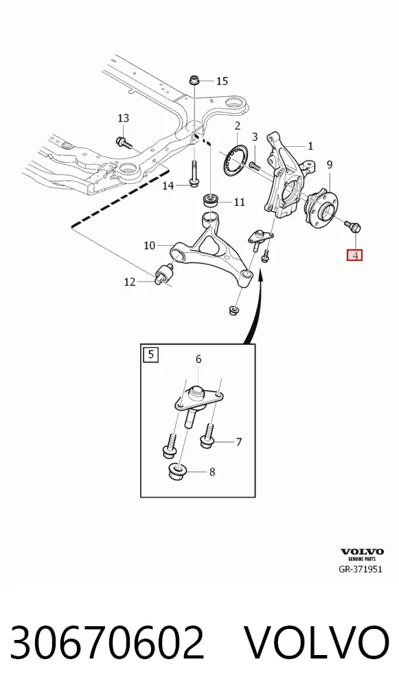 Perno de cubo 30670602 Volvo