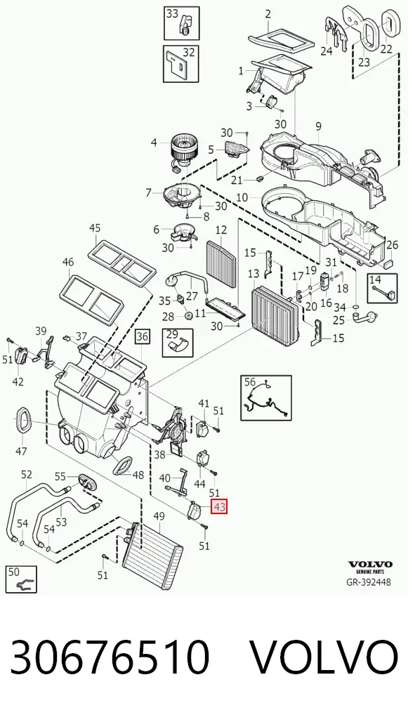 Motor de recirculación de aire 30676510 Volvo