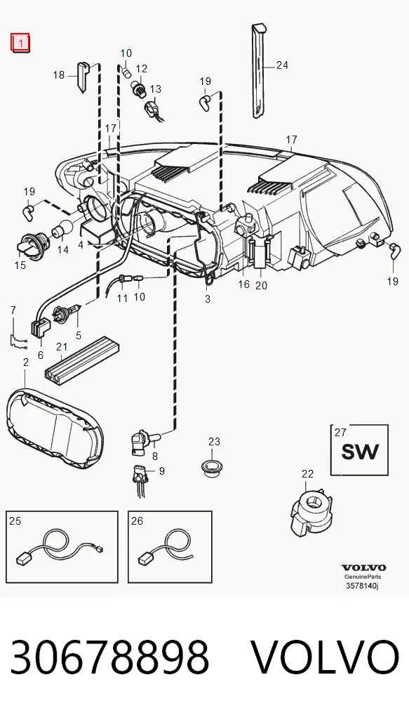 Faro izquierdo 30678898 Volvo