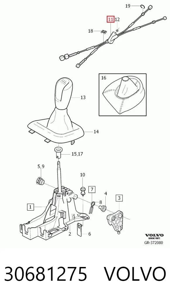 Cable de caja de cambios 30681275 Volvo