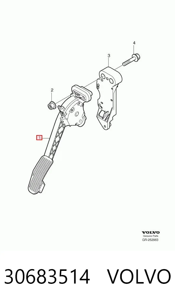 Pedal del acelerador 30683514 Volvo