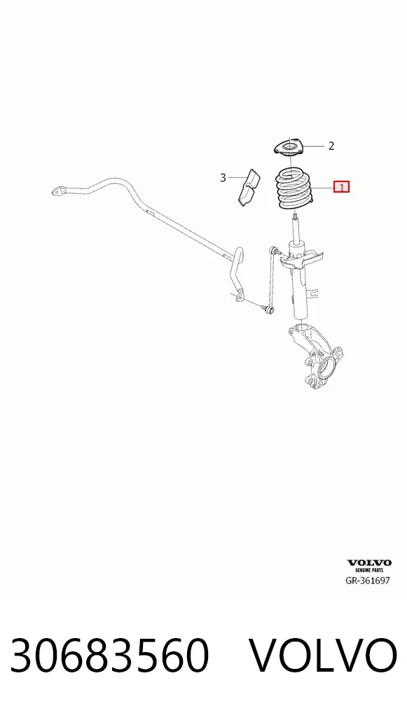 Muelle delantero 30683560 Volvo
