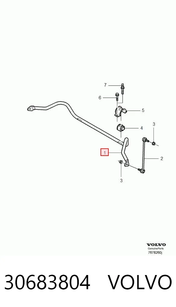 Estabilizador delantero 30683804 Volvo