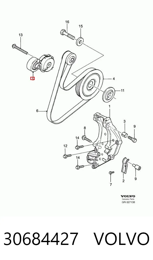 Tensor de correa poli V 30684427 Volvo