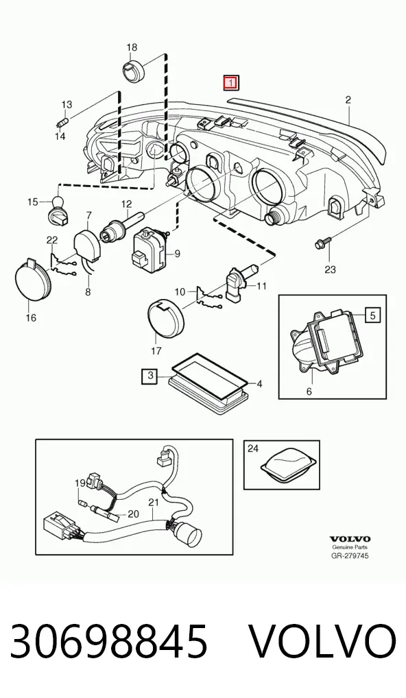Faro izquierdo 30698845 Volvo