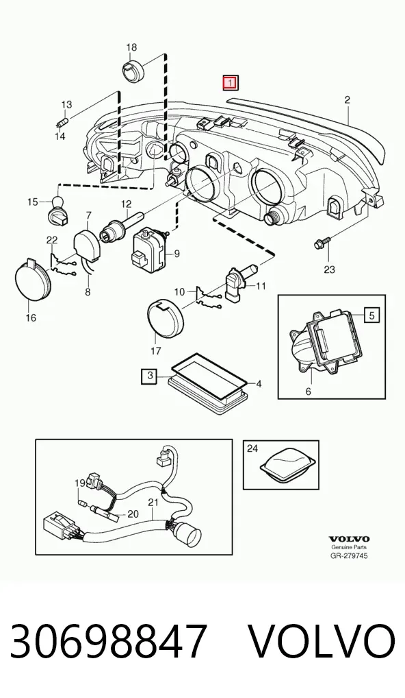 Faro derecho 30698847 Volvo