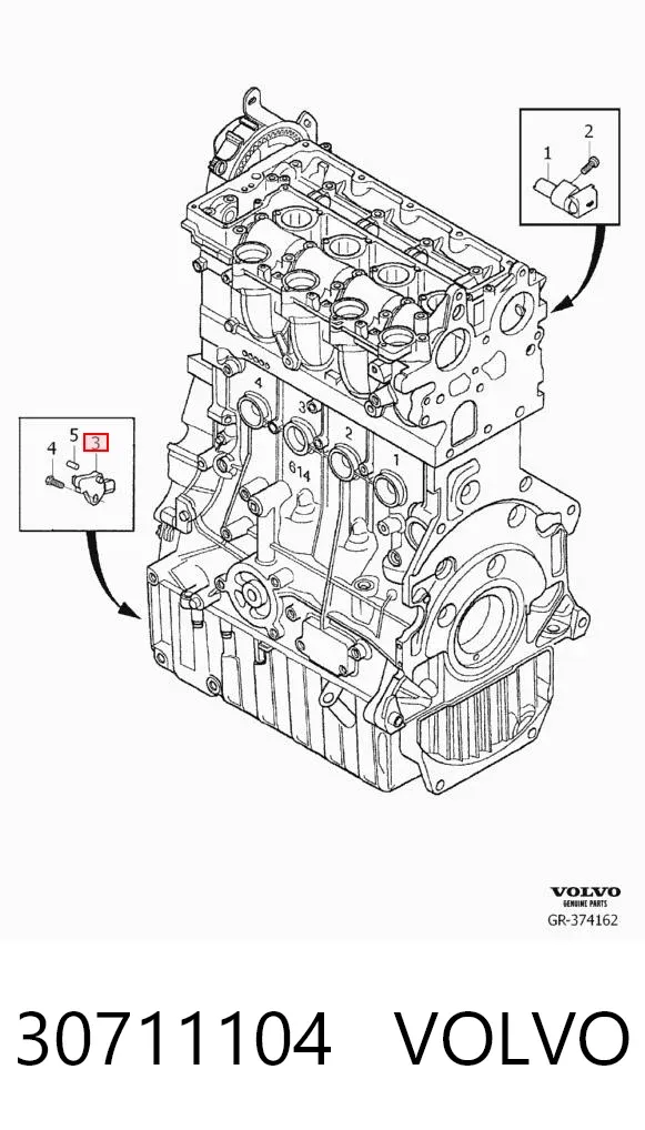 Sensor de cigüeñal 30711104 Volvo
