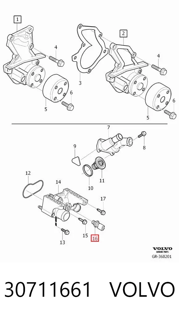Sensor de temperatura 30711661 Volvo