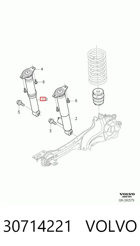 Amortiguador trasero 30714221 Volvo