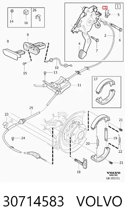Pedal de freno VOLVO 30714583
