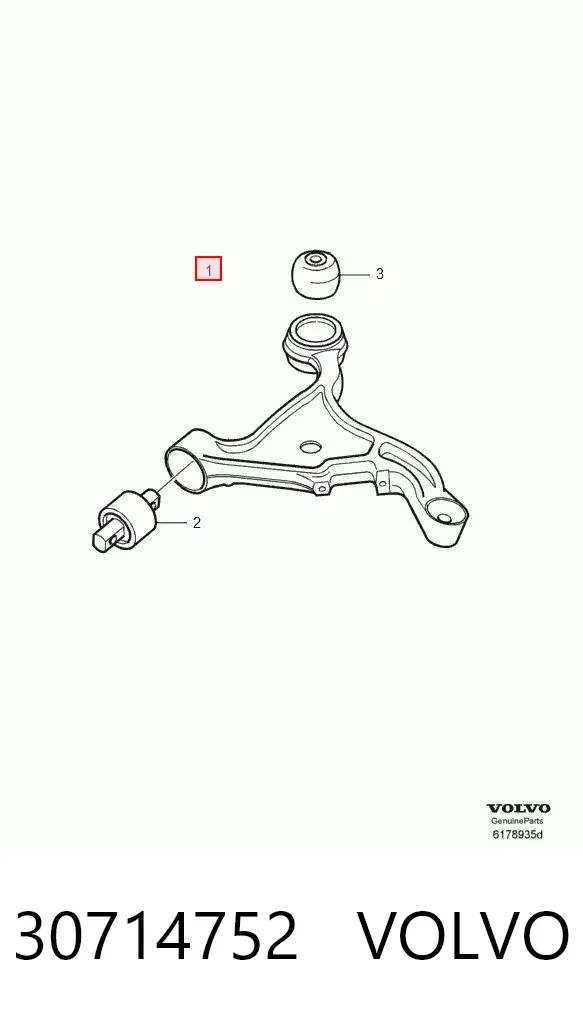 Brazo inferior izquierdo de la suspensión delantera 30714752 Volvo