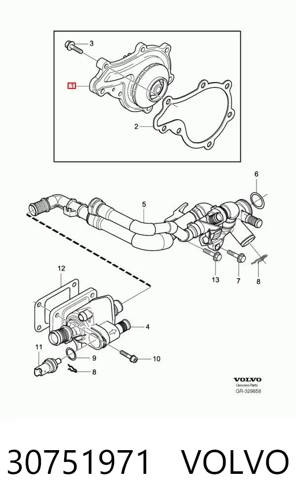 Bomba de agua 30751971 Volvo