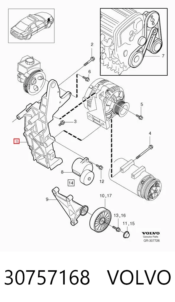 Soporte del alternador Volvo XC90 