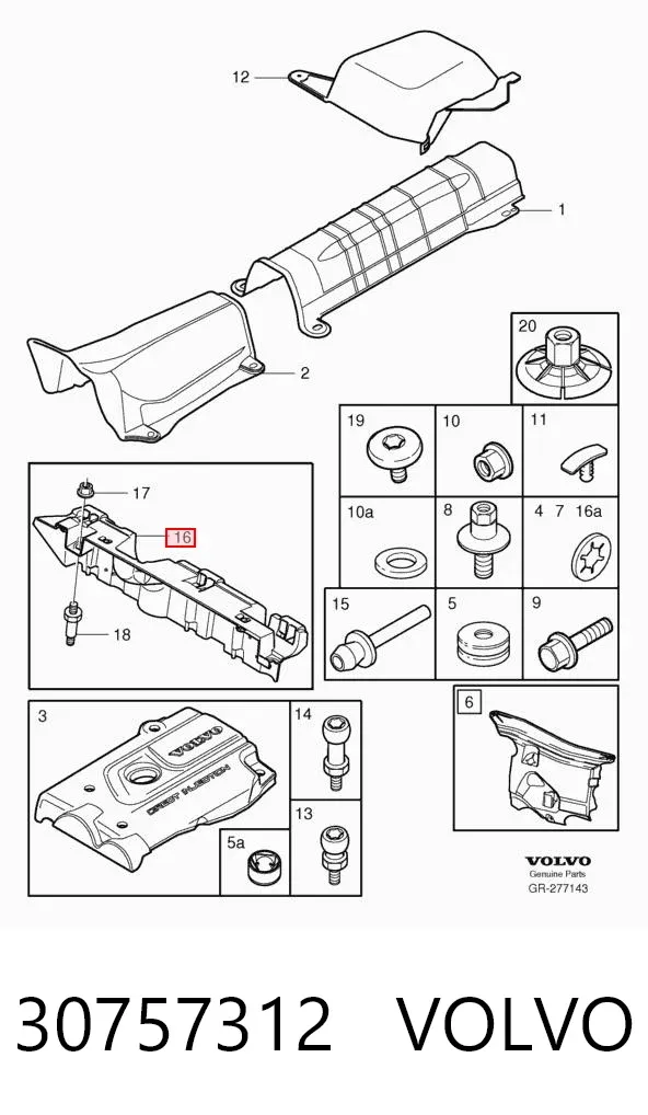 Tapa motor 30757312 Volvo