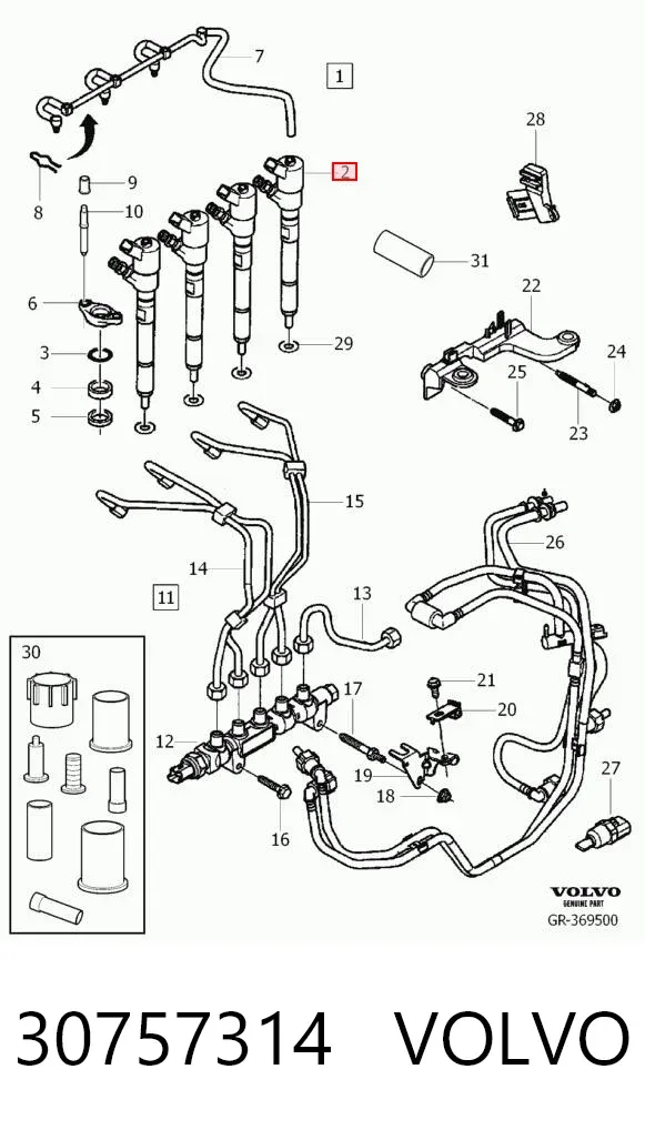 Inyector 30757314 Volvo