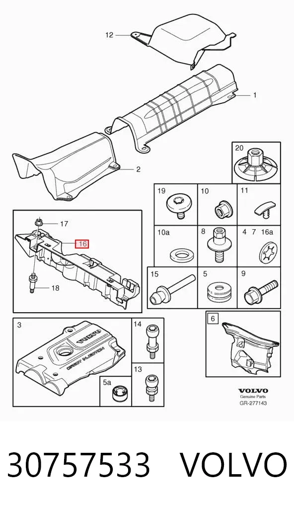 Tapa motor 30757533 Volvo