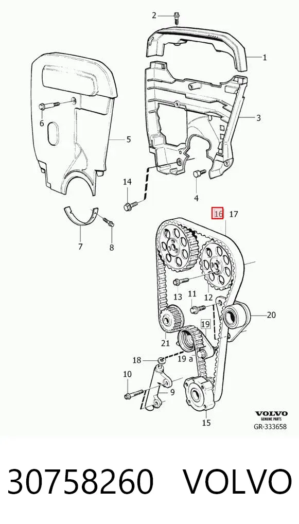 Kit de distribución 30758260 Volvo