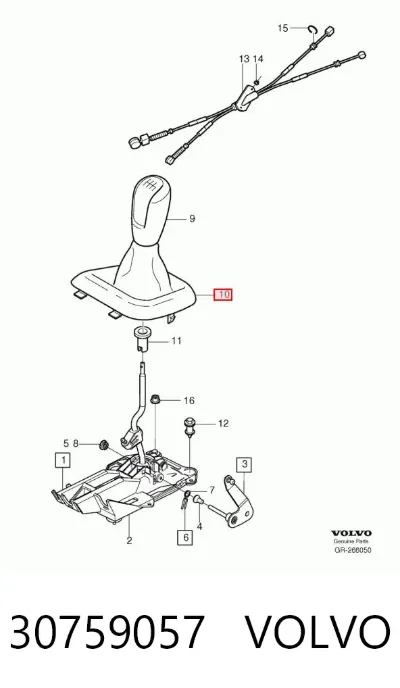 Funda de la palanca de cambios VOLVO 30759057