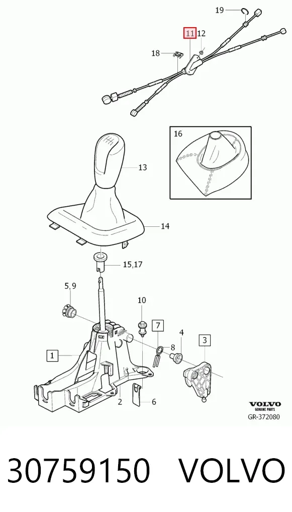 Cable de caja de cambios 30759150 Volvo
