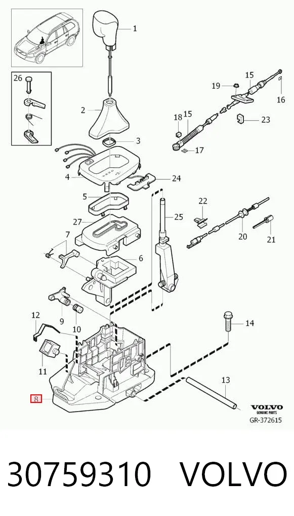 Palanca de cambios Volvo XC90 