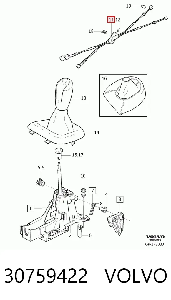 Cable de caja de cambios 30759422 Volvo