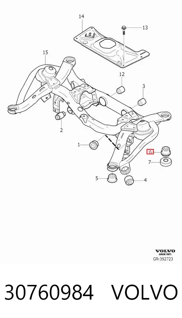 Silentblock trasero 30760984 Volvo
