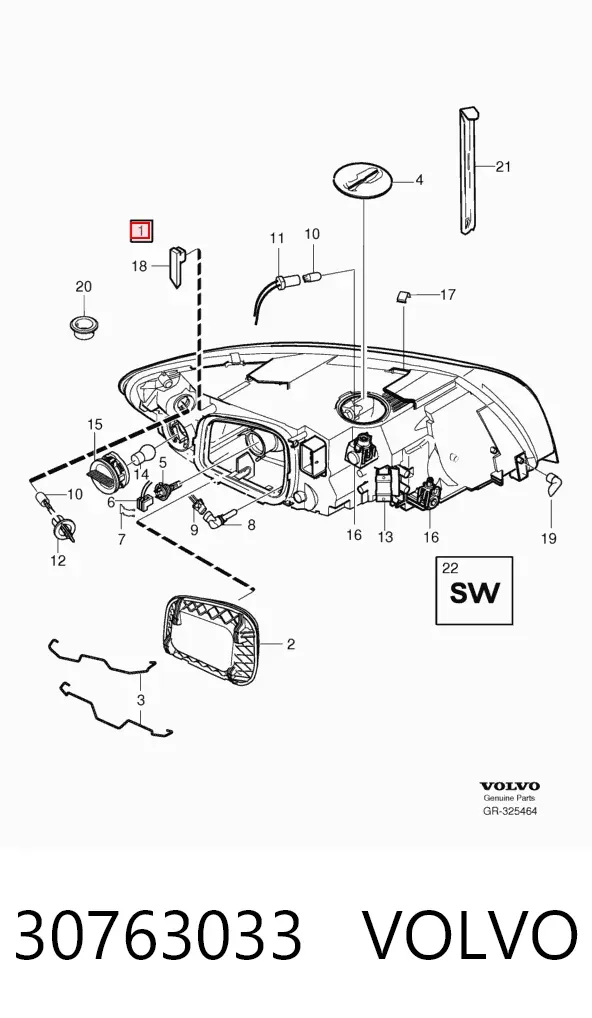 Faro izquierdo 30763033 Volvo