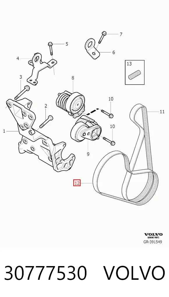 Correa de alternador 30777530 Volvo