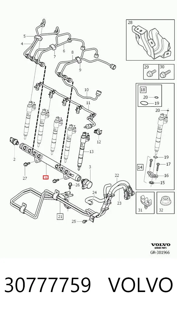 Rampa de combustible 30777759 Volvo