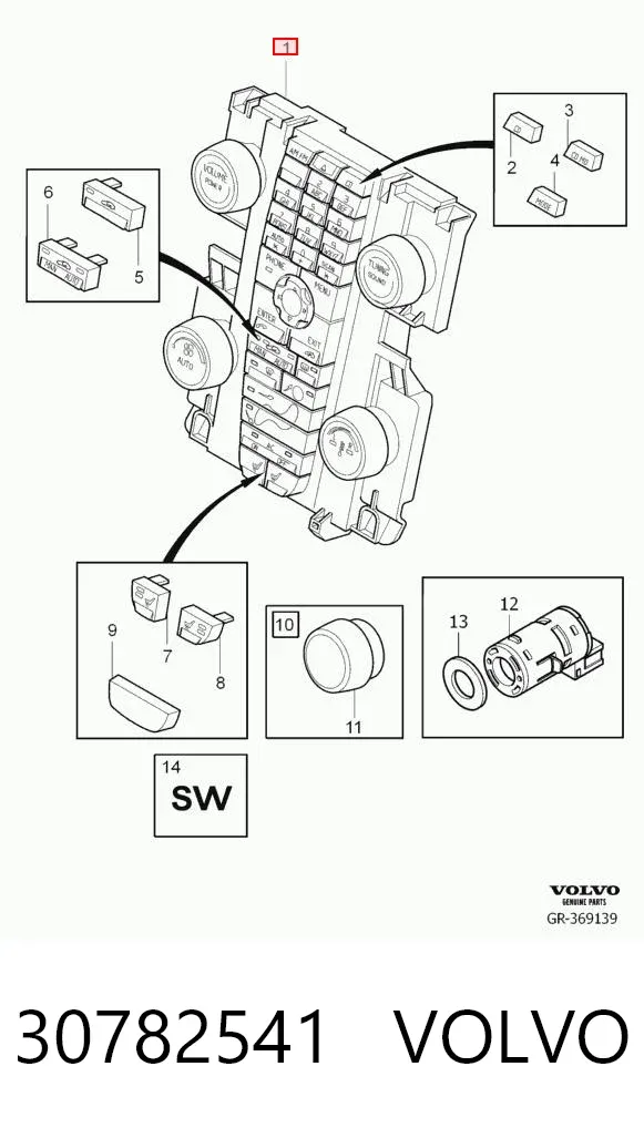 Unidad de control aire acondicionado 30782541 Volvo