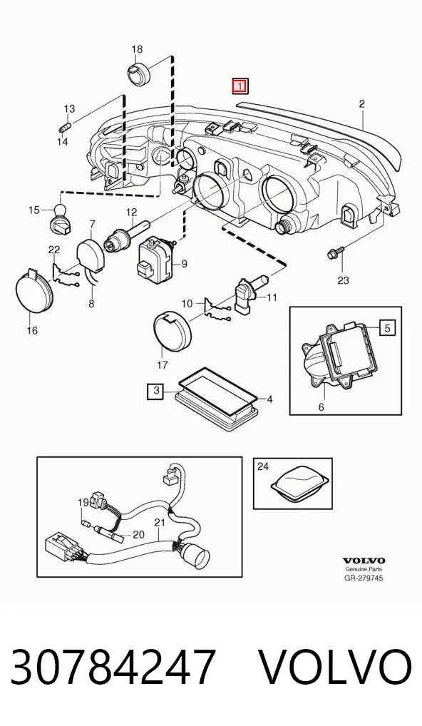 Faro izquierdo 30784247 Volvo