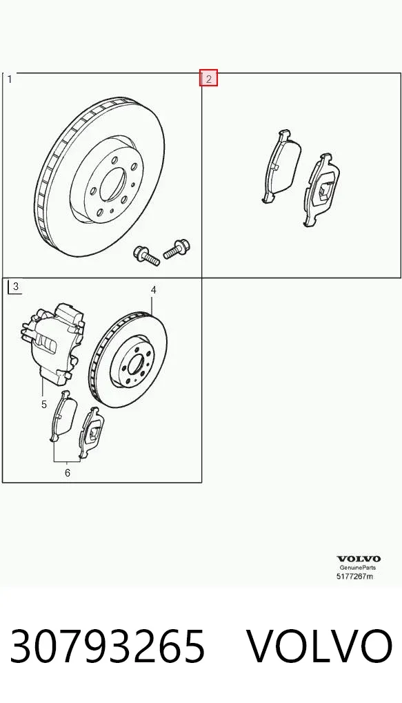 Pastillas de freno 30793265 Volvo