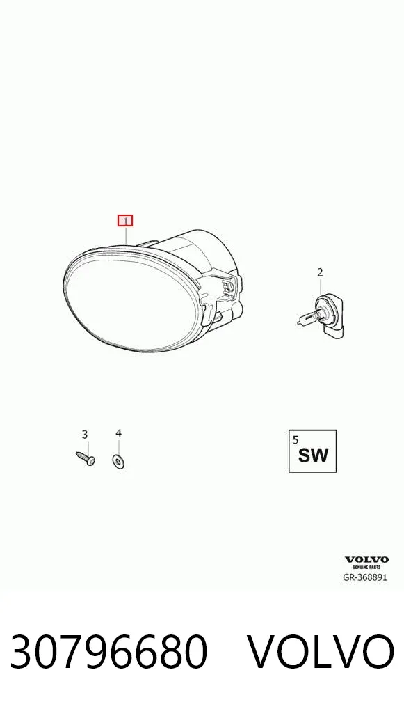 Luz antiniebla izquierdo 30796680 Volvo