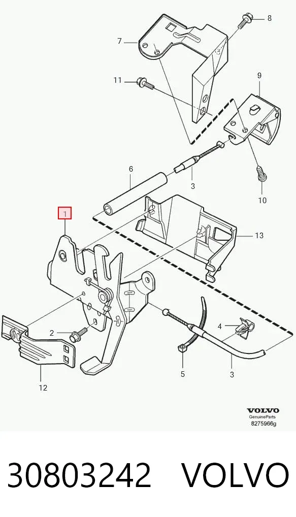Cerradura de capó 30803242 Volvo