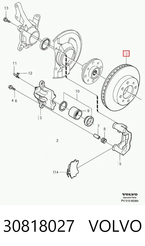 Disco de freno 30818027 Volvo