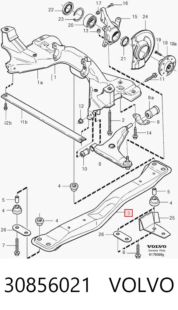 Soporte de la caja de cambios 30856021 Volvo