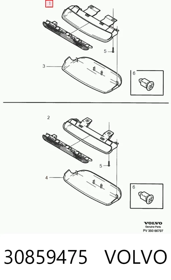 Tercera luz de freno Volvo S40 I