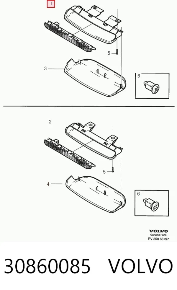 Tercera luz de freno Volvo S40 I