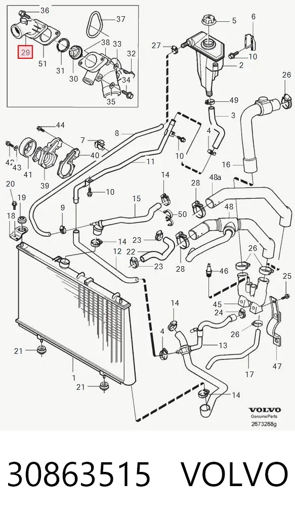 Tapa de termostato 30863515 Volvo
