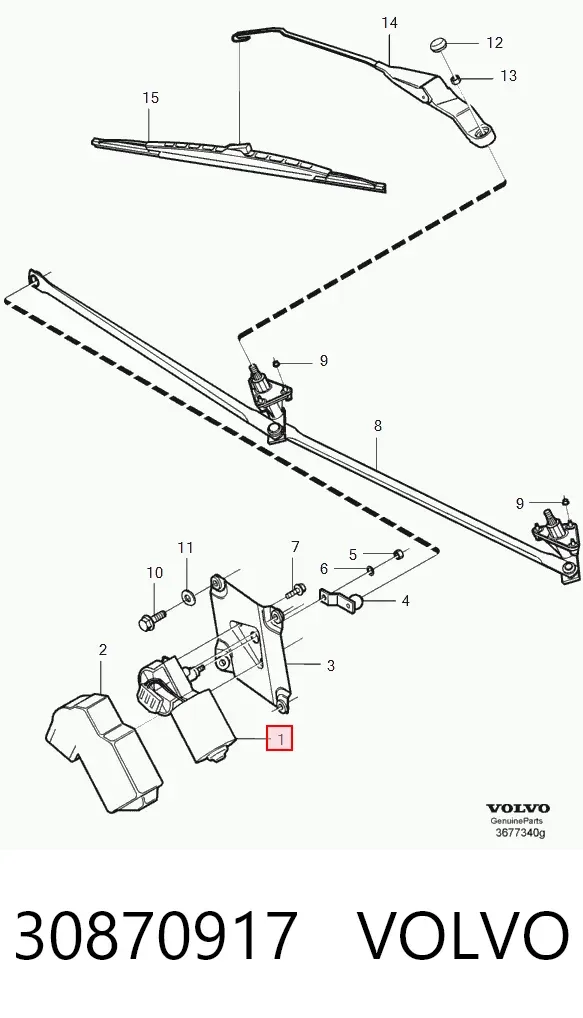 Motor limpiaparabrisas 30870917 Volvo