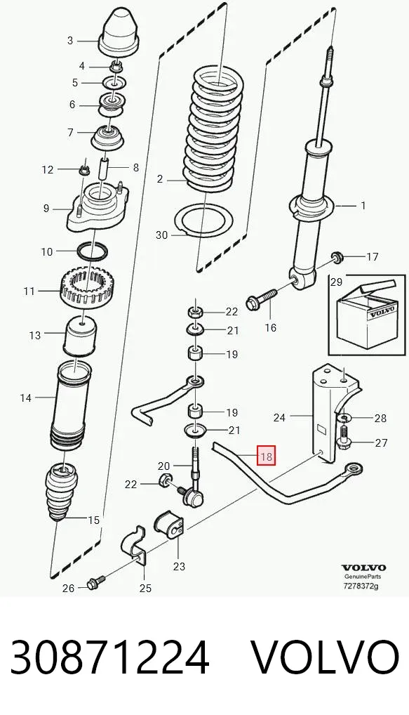 Estabilizador trasero 30871224 Volvo