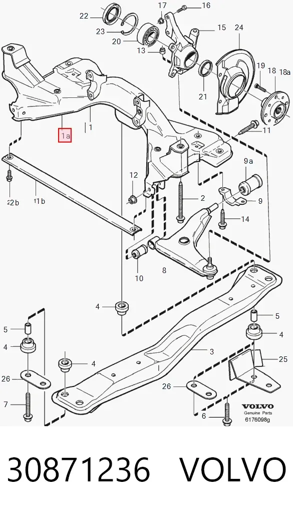 Puente delantero 30871236 Volvo